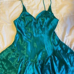 FREDDRICKS OF HOLLYWOOD- Turquoise silky mini dress!